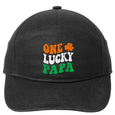 One Lucky Papa Retro Irish Flag Matching St Patricks Day 7-Panel Snapback Hat