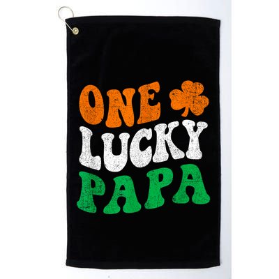 One Lucky Papa Retro Irish Flag Matching St Patricks Day Golf Towel