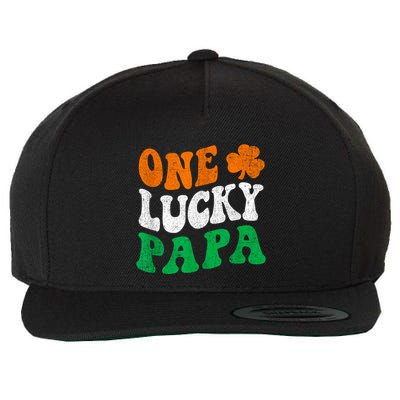 One Lucky Papa Retro Irish Flag Matching St Patricks Day Wool Snapback Cap