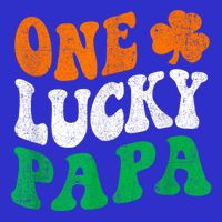 One Lucky Papa Retro Irish Flag Matching St Patricks Day Button