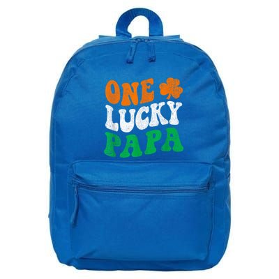 One Lucky Papa Retro Irish Flag Matching St Patricks Day 16 in Basic Backpack