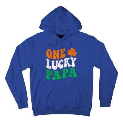 One Lucky Papa Retro Irish Flag Matching St Patricks Day Tall Hoodie