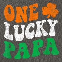 One Lucky Papa Retro Irish Flag Matching St Patricks Day Cotton Canvas Backpack