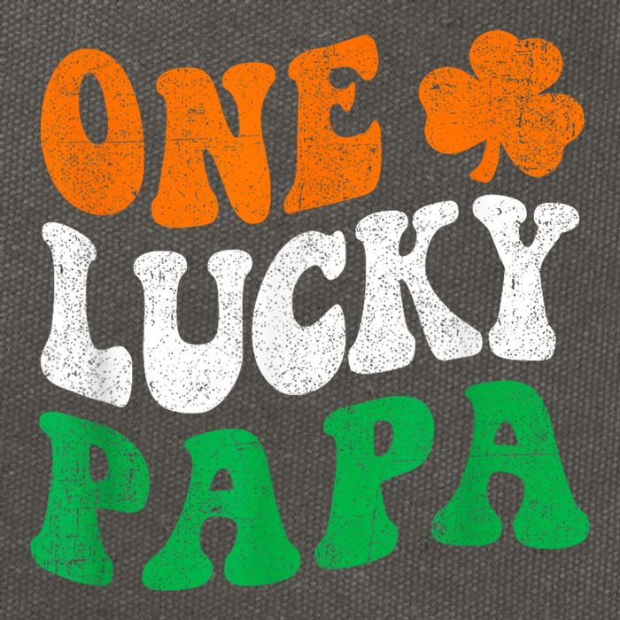 One Lucky Papa Retro Irish Flag Matching St Patricks Day Cotton Canvas Backpack