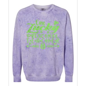 One Lucky Preschool Teacher St Patrick's Day Gift Colorblast Crewneck Sweatshirt