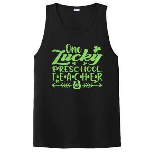 One Lucky Preschool Teacher St Patrick's Day Gift PosiCharge Competitor Tank