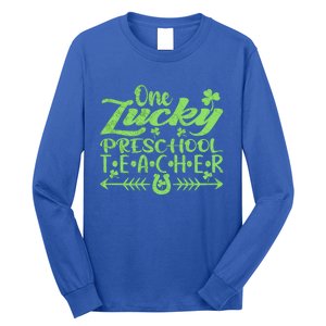 One Lucky Preschool Teacher St Patrick's Day Gift Long Sleeve Shirt