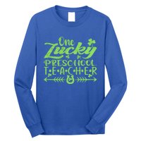 One Lucky Preschool Teacher St Patrick's Day Gift Long Sleeve Shirt