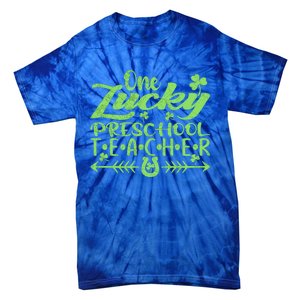 One Lucky Preschool Teacher St Patrick's Day Gift Tie-Dye T-Shirt