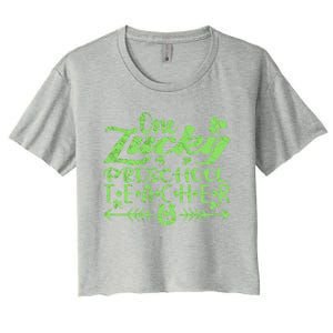 One Lucky Preschool Teacher St Patrick's Day Gift Women's Crop Top Tee