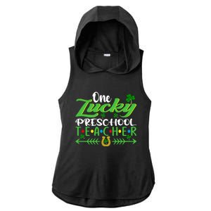 One Lucky Preschool Teacher St Patrick's Day For Teacher Funny Gift Ladies PosiCharge Tri-Blend Wicking Draft Hoodie Tank