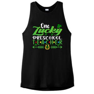 One Lucky Preschool Teacher St Patrick's Day For Teacher Funny Gift Ladies PosiCharge Tri-Blend Wicking Tank