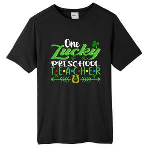 One Lucky Preschool Teacher St Patrick's Day For Teacher Funny Gift Tall Fusion ChromaSoft Performance T-Shirt