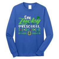 One Lucky Preschool Teacher St Patrick's Day For Teacher Funny Gift Long Sleeve Shirt