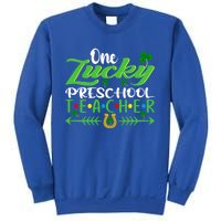 One Lucky Preschool Teacher St Patrick's Day For Teacher Funny Gift Sweatshirt