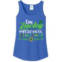 One Lucky Preschool Teacher St Patrick's Day For Teacher Funny Gift Ladies Essential Tank