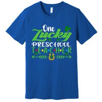 One Lucky Preschool Teacher St Patrick's Day For Teacher Funny Gift Premium T-Shirt