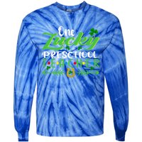 One Lucky Preschool Teacher St Patrick's Day For Teacher Funny Gift Tie-Dye Long Sleeve Shirt