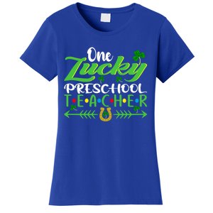 One Lucky Preschool Teacher St Patrick's Day For Teacher Funny Gift Women's T-Shirt