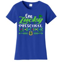 One Lucky Preschool Teacher St Patrick's Day For Teacher Funny Gift Women's T-Shirt