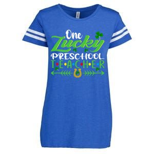 One Lucky Preschool Teacher St Patrick's Day For Teacher Funny Gift Enza Ladies Jersey Football T-Shirt