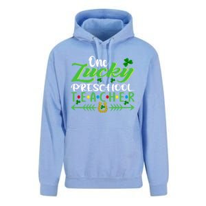 One Lucky Preschool Teacher St Patrick's Day For Teacher Funny Gift Unisex Surf Hoodie