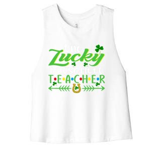 One Lucky Preschool Teacher St Patrick's Day For Teacher Funny Gift Women's Racerback Cropped Tank