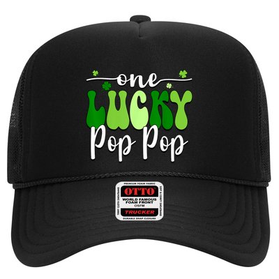 One Lucky Pop Pop Groovy Retro Pop Pop St PatrickS Day Trucker Hat