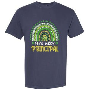 One Lucky Principal School Teacher St Patricks Day Rainbow Garment-Dyed Heavyweight T-Shirt