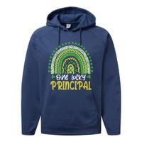 One Lucky Principal School Teacher St Patricks Day Rainbow Performance Fleece Hoodie