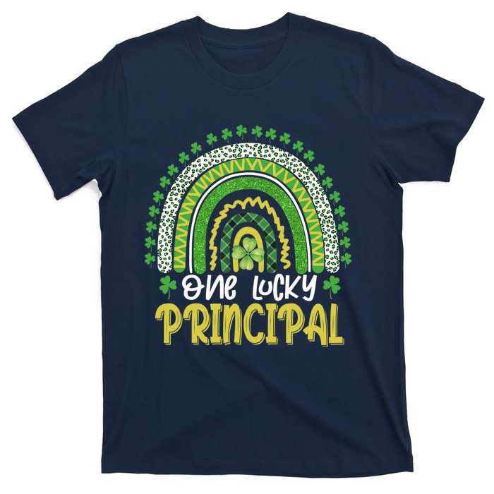 One Lucky Principal School Teacher St Patricks Day Rainbow T-Shirt