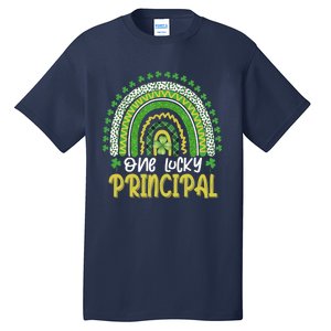 One Lucky Principal School Teacher St Patricks Day Rainbow Tall T-Shirt