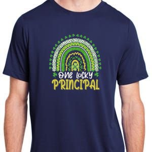 One Lucky Principal School Teacher St Patricks Day Rainbow Adult ChromaSoft Performance T-Shirt