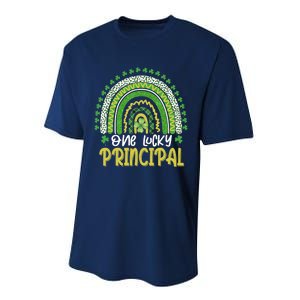 One Lucky Principal School Teacher St Patricks Day Rainbow Performance Sprint T-Shirt