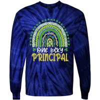 One Lucky Principal School Teacher St Patricks Day Rainbow Tie-Dye Long Sleeve Shirt