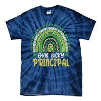 One Lucky Principal School Teacher St Patricks Day Rainbow Tie-Dye T-Shirt