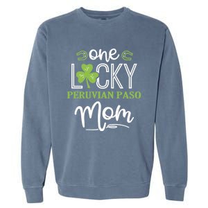 One Lucky Peruvian Paso Horse Mom Irish Horseback Riding Gift Garment-Dyed Sweatshirt