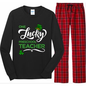 One Lucky Preschool Teacher St Patrick's Day Irish Teacher Meaningful Gift Long Sleeve Pajama Set