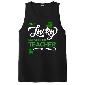 One Lucky Preschool Teacher St Patrick's Day Irish Teacher Meaningful Gift PosiCharge Competitor Tank