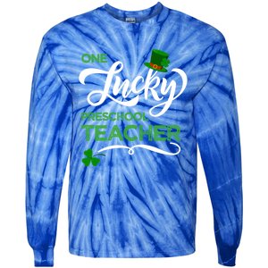 One Lucky Preschool Teacher St Patrick's Day Irish Teacher Meaningful Gift Tie-Dye Long Sleeve Shirt