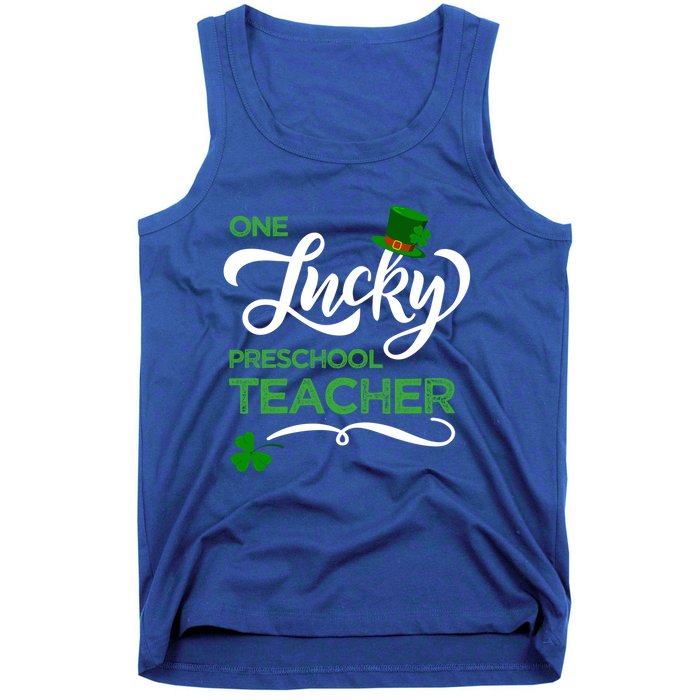 One Lucky Preschool Teacher St Patrick's Day Irish Teacher Meaningful Gift Tank Top