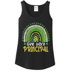 One Lucky Principal School Teacher St Patricks Day Rainbow Ladies Essential Tank