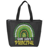 One Lucky Principal School Teacher St Patricks Day Rainbow Zip Tote Bag