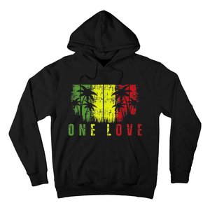 One Love Palm Tree Reggae Music Rasta Hoodie