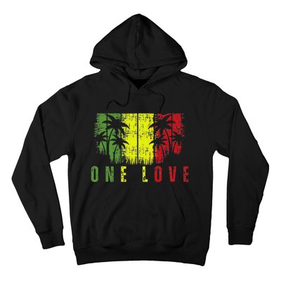 One Love Palm Tree Reggae Music Rasta Hoodie