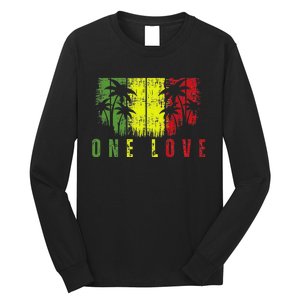 One Love Palm Tree Reggae Music Rasta Long Sleeve Shirt