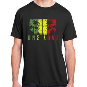 One Love Palm Tree Reggae Music Rasta Adult ChromaSoft Performance T-Shirt