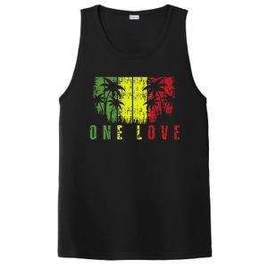 One Love Palm Tree Reggae Music Rasta PosiCharge Competitor Tank