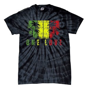 One Love Palm Tree Reggae Music Rasta Tie-Dye T-Shirt