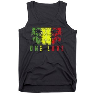 One Love Palm Tree Reggae Music Rasta Tank Top